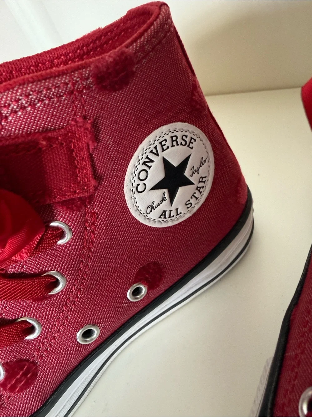 Converse kids Red High-Top Sneakers with Bow Accent
